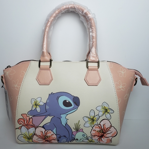 loungefly disney lilo & stitch flowers satchel bolsa